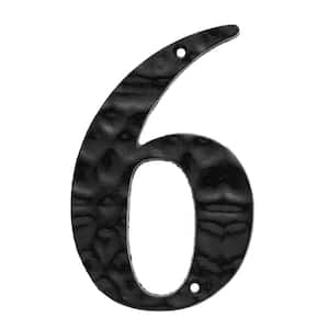 6 in. Black Cast Iron House Number 6