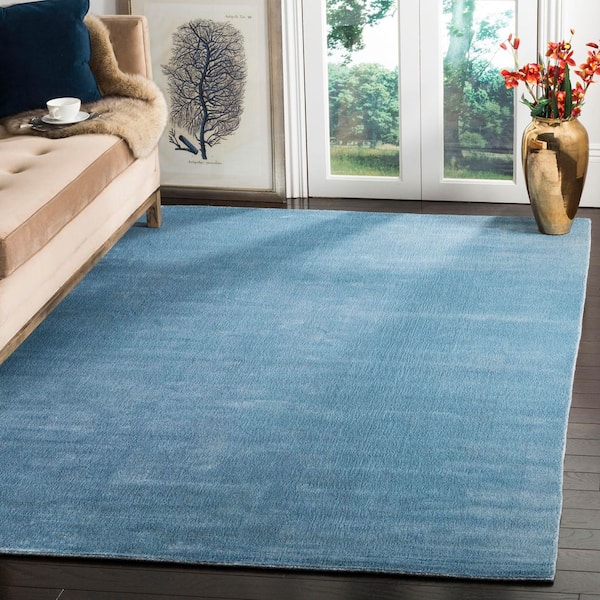 Mirage 8 ft. x 10 ft. Dream Blue Minimalist Tonal Texture Area Rug