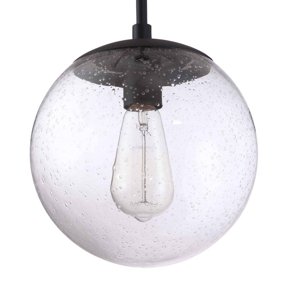 Matte Black Glass Mini Globe LED Pendant Light
