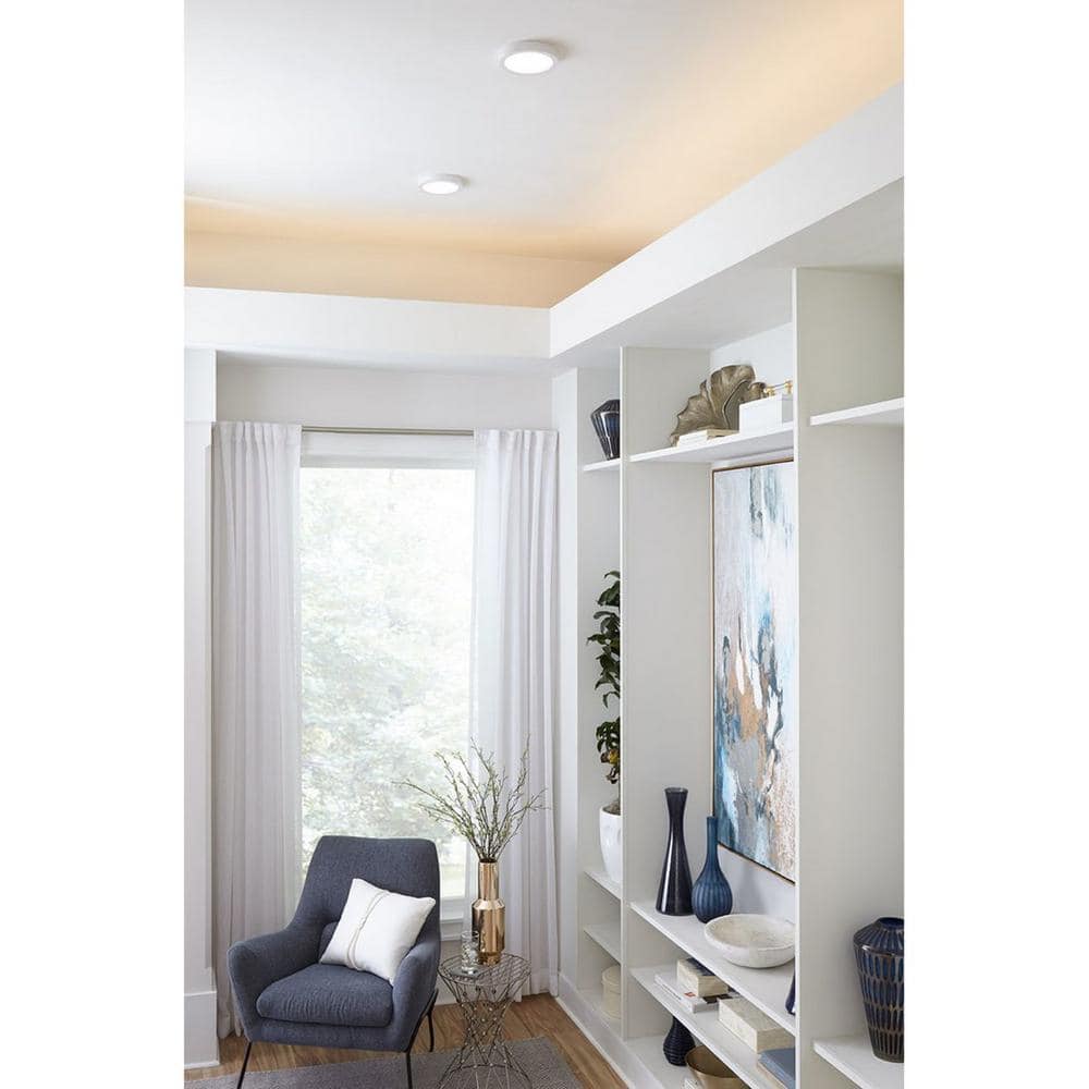 7-Inch White Glass LED Surface Mount Light