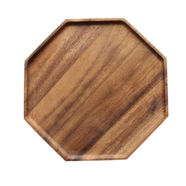 Set of 2 12 in. and 10 in. Wood Cheese Board, Round Wooden Serving Tray, Fruit Platter Decor Trays, Food Safe