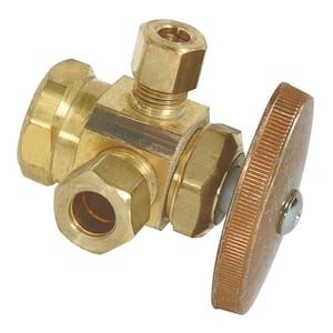 1/2 in. FIP Inlet x 3/8 in. Compression x 1/4 in. Compression Dual Outlet Multi-Turn Valve