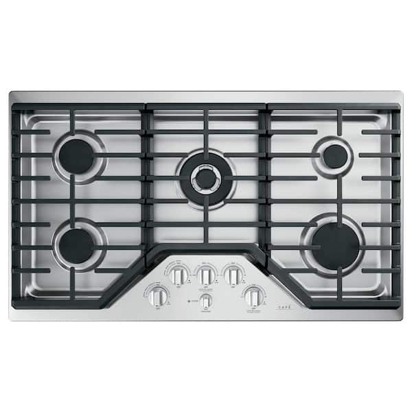 Cafe 36 in. Gas Cooktop in Stainless Steel with 5 Burners including 20,000 BTU Triple Ring Burner