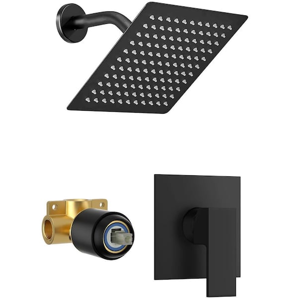 MTTCLE Single Handle 1-Spray Shower Faucet 1.6 GPM with Corrosion Resistant in Matte Black