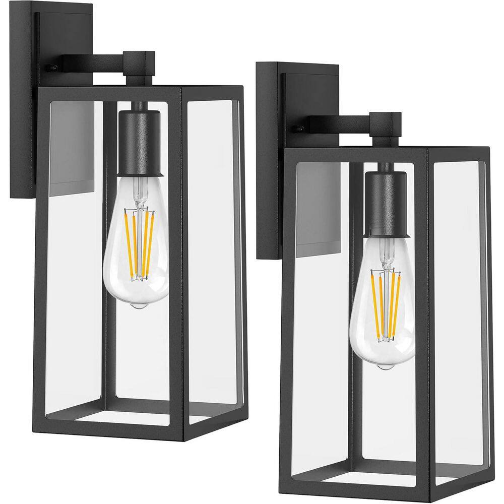 Light Fixtures Wall Mount, Waterproof Anti-Rust Wall Sconce with Clear Glass and Black Aluminum (2 Pack) price history on PriceWatchPro