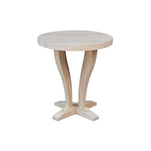 LaCasa Unfinished Round Top Solid Wood Round 22 in. W x 22 in. D x 24 in. H. End Table