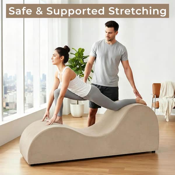 HOMESTOCK Ergonomic Yoga Chair for Adults with Hybrid Wood and