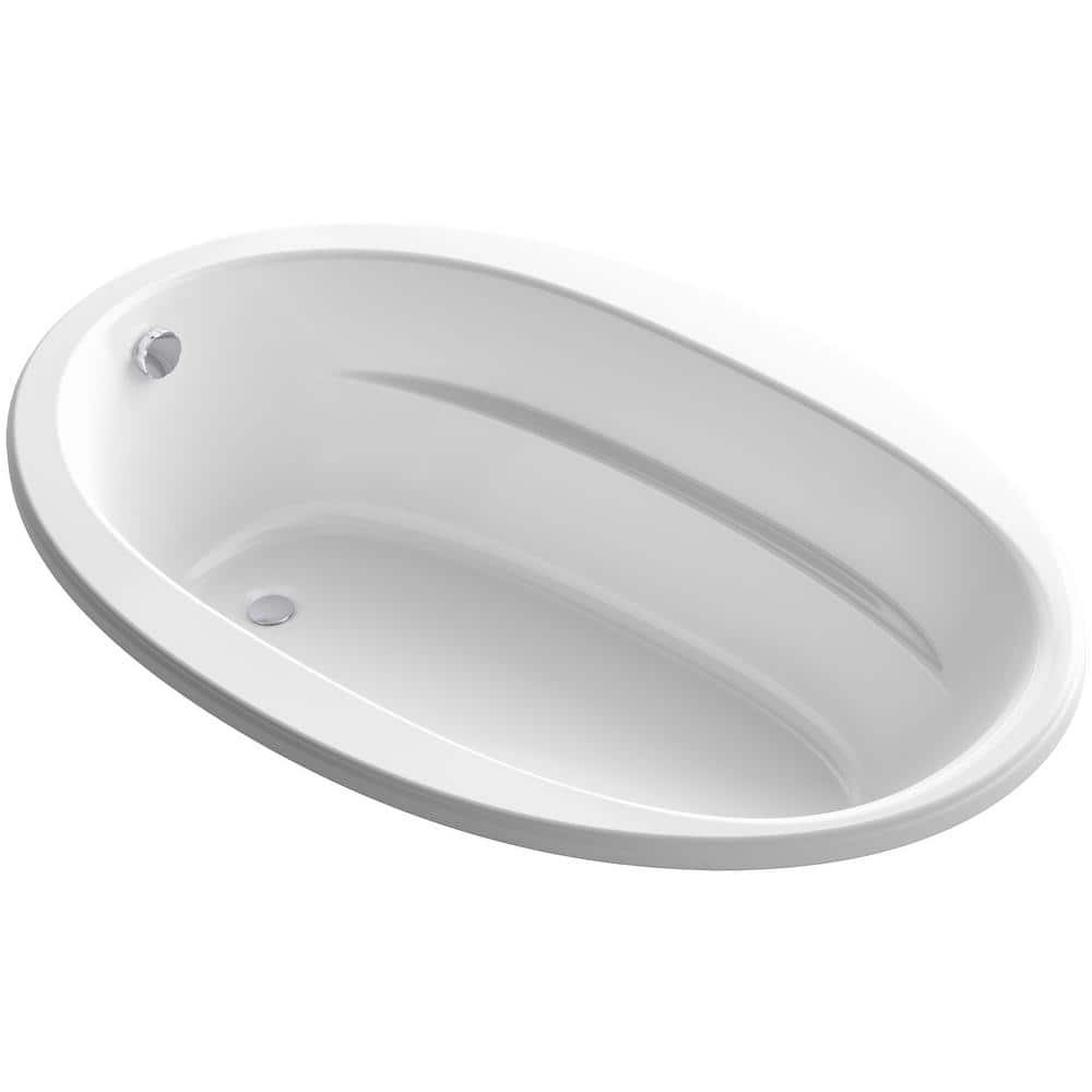 KOHLER Sunward 66 in. x 42 in. Oval Soaking Bathtub with LeftHand