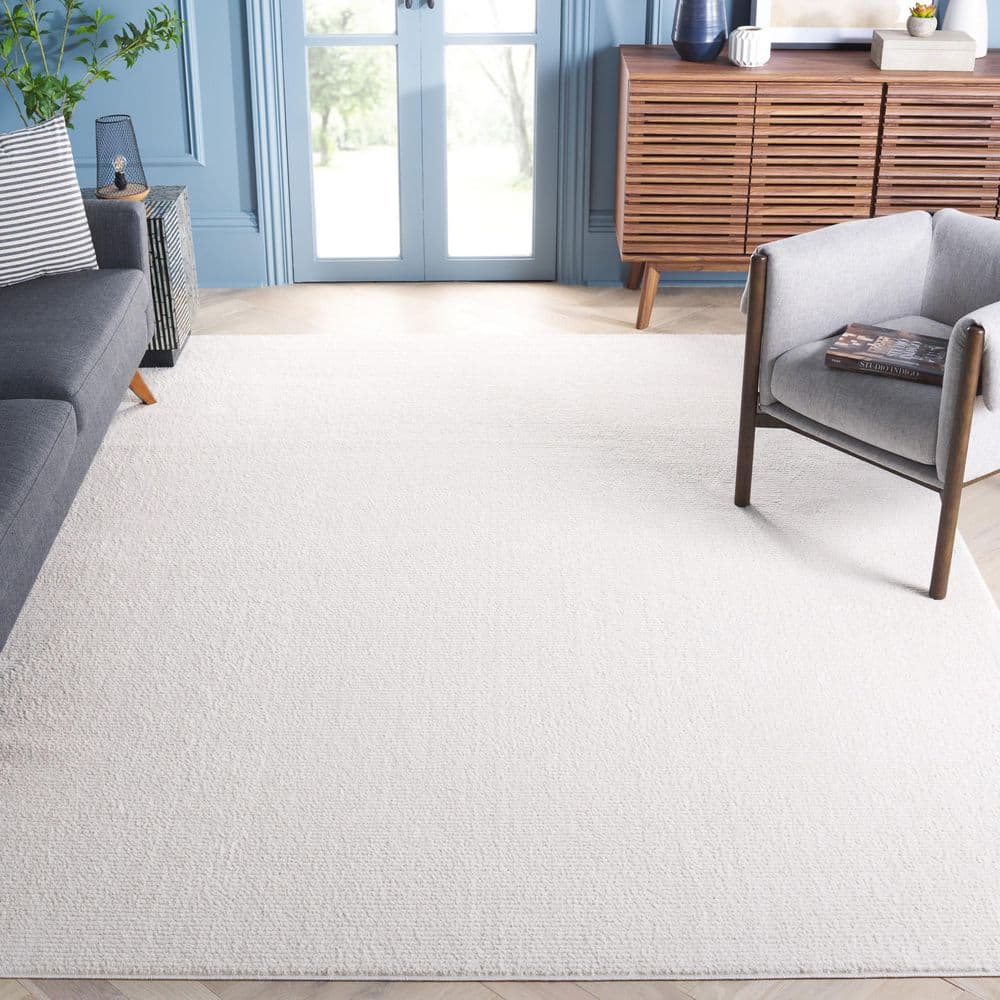 Melody Ivory 10 ft. x 14 ft. Solid Parallel Area Rug - thumbnail 2