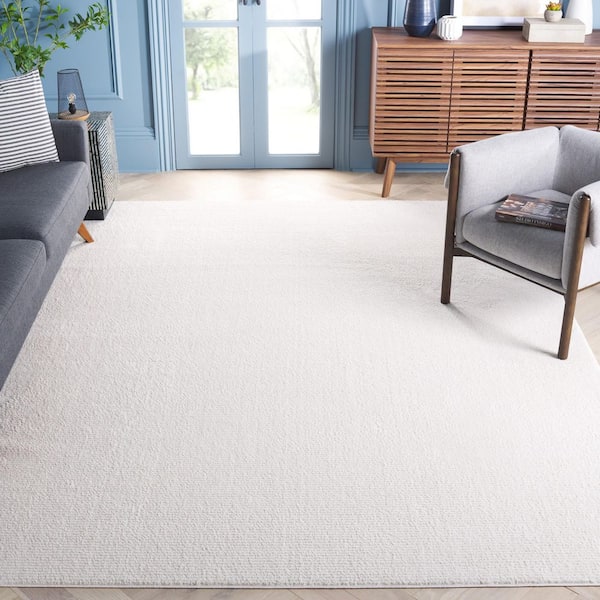 Melody Ivory 8 ft. x 10 ft. Solid Parallel Area Rug