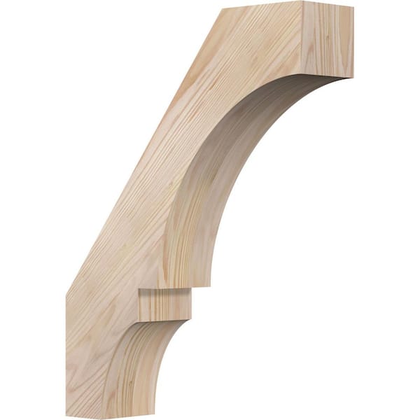 Ekena Millwork 3 1/2"W x 14"D x 18"H Balboa Smooth Knee Brace, Douglas Fir