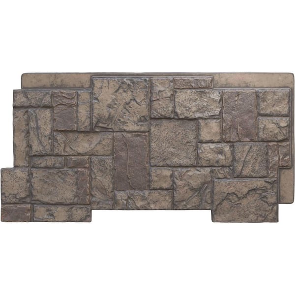 Ekena Millwork Castle Rock 49 in. x 1 1/4 in. Cascade River Stacked Stone, StoneWall Faux Stone Siding Panel