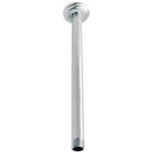 1/2 in. IPS x 12 in. Round Ceiling Mount Shower Arm with Flange, Polished Nickel