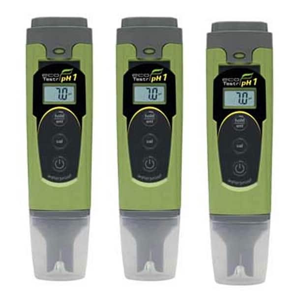 Hydrofarm EcoTestr Plastic Digital Waterproof pH Tester Meter Pen (3-Pack)