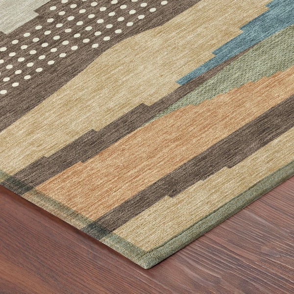 Chantille Machine Washable Indoor/Outdoor Abstract ACN2761 Coffee 10 ft. x 14 ft. Area Rug