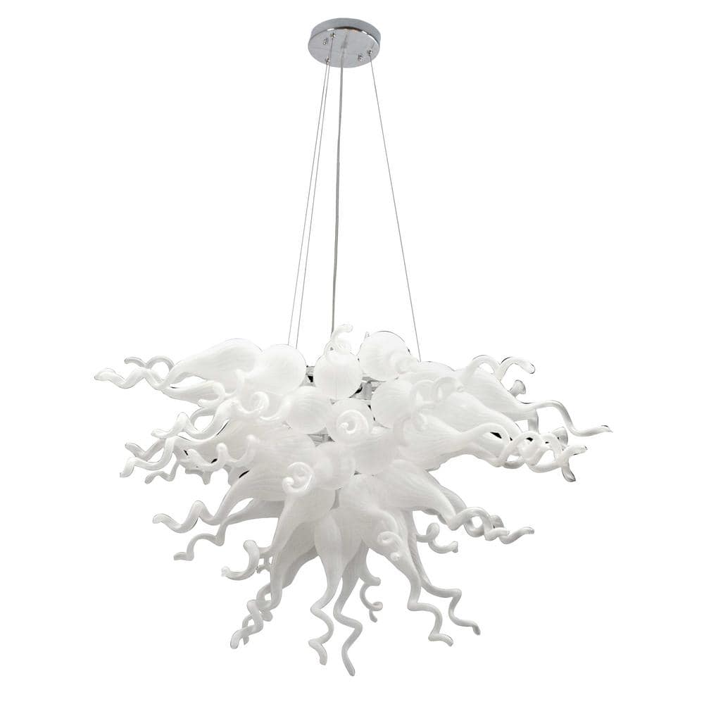6-Light White Geometric Chandelier for Foyer with No Bulbs Included price history on PriceWatchPro