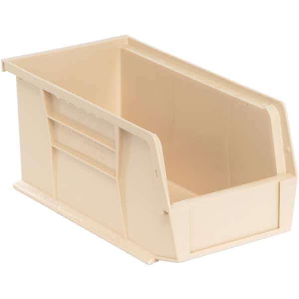 QUANTUM STORAGE SYSTEMS Ultra Series Stack and Hang 3.5 Gal. Storage Bin in Ivory (12-Pack)