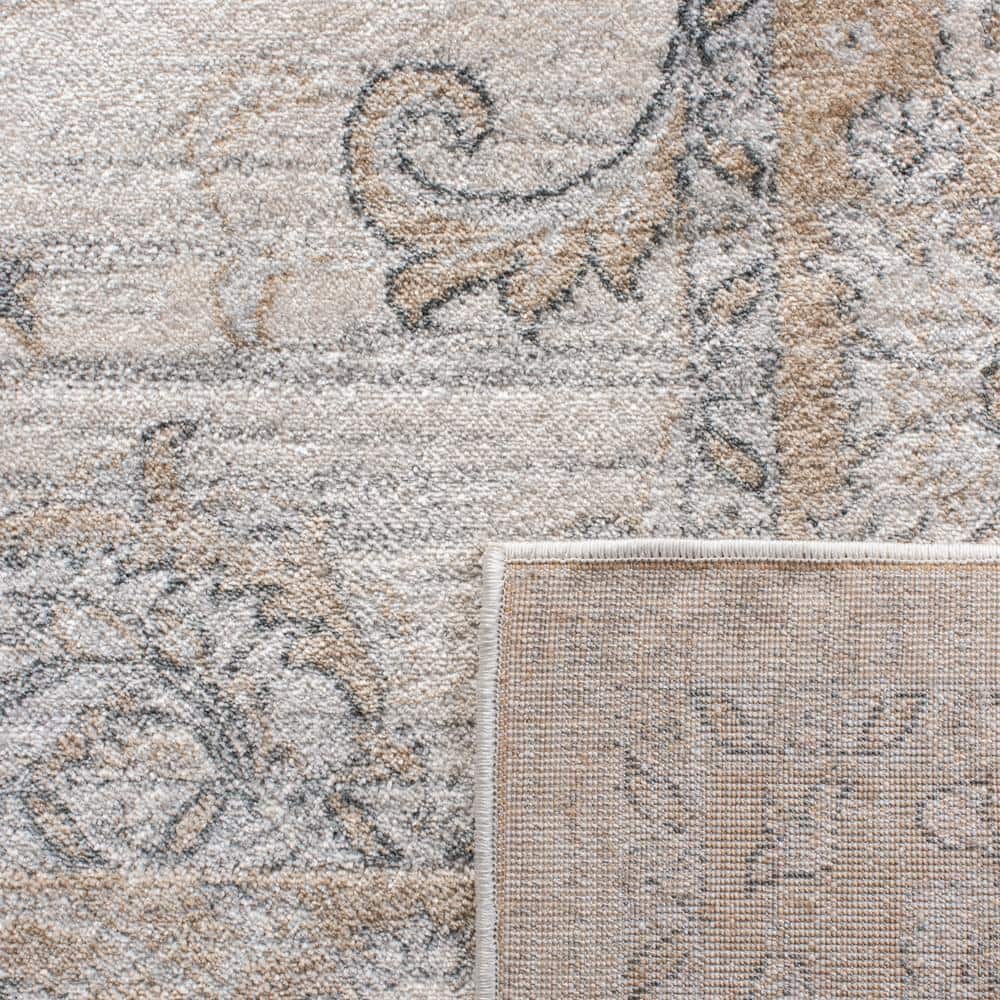 Isabella 6'7" Square Cream and Beige Synthetic Area Rug