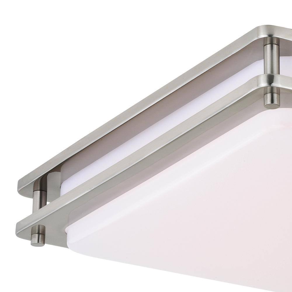 Satin Nickel 16" LED Flush Mount Ceiling Light with Dim-to-Warm Technology