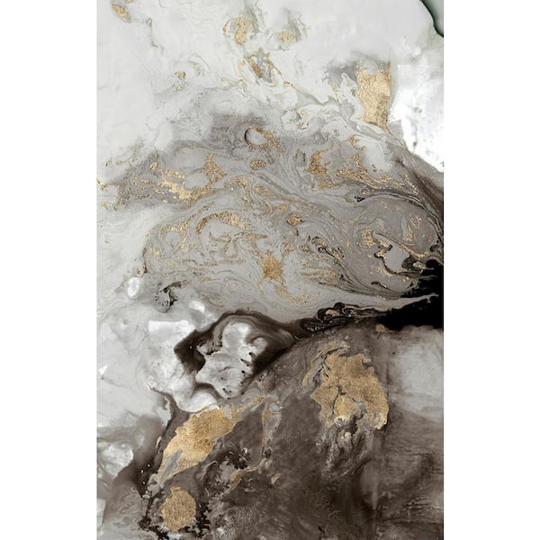 GIANT ART 54 in. x 84 in. "Ocean Splash I Grey Version" by PI Studio Canvas Wall Art