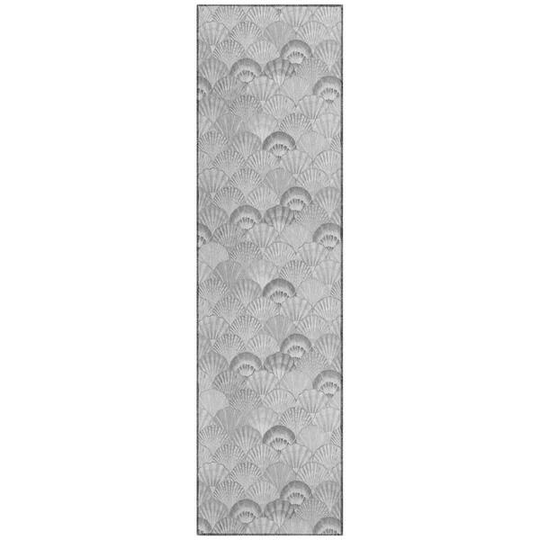 Addison Rugs Surfside Gray 2 ft. 3 in. x 7 ft. 6 in. Geometric Indoor/Outdoor Area Rug