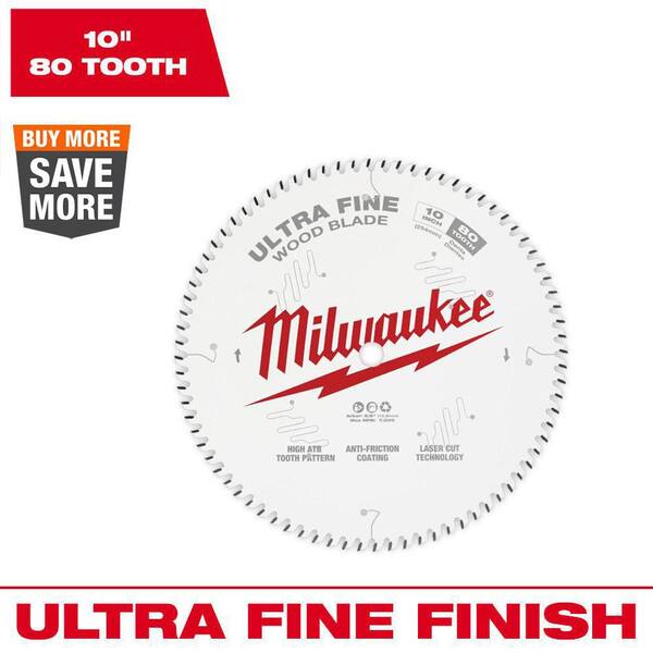 Milwaukee 10 in. x 80-Tooth Ultra Fine Finish Circular Saw Blade