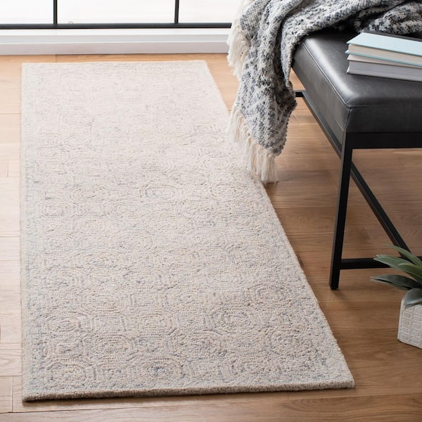 Micro-Loop Silver/Grey 2 ft. x 5 ft. Abstract Geometric Runner Rug