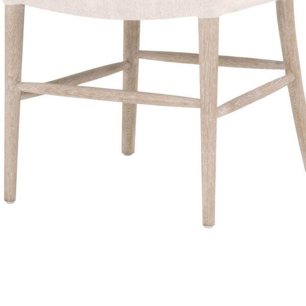 benjara cane back wooden frame dining chair with padded seat