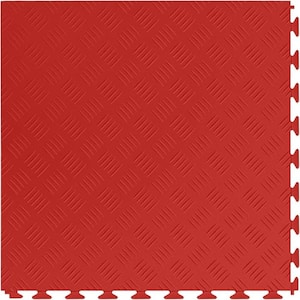 FlooringInc Red Diamond 20.5 in. W 20.5 in. L X .177 in. T Flexible PVC Garage Tiles (8 Tiles/23.35 sq.ft)
