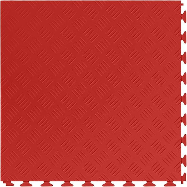 IncStores Nitro Diamond Fle x PVC Garage Floor Tiles, Victory Red, 20.5 in. x 20.5 in., 177 in. Thick, 8-Pack, 23.35 sq. ft.