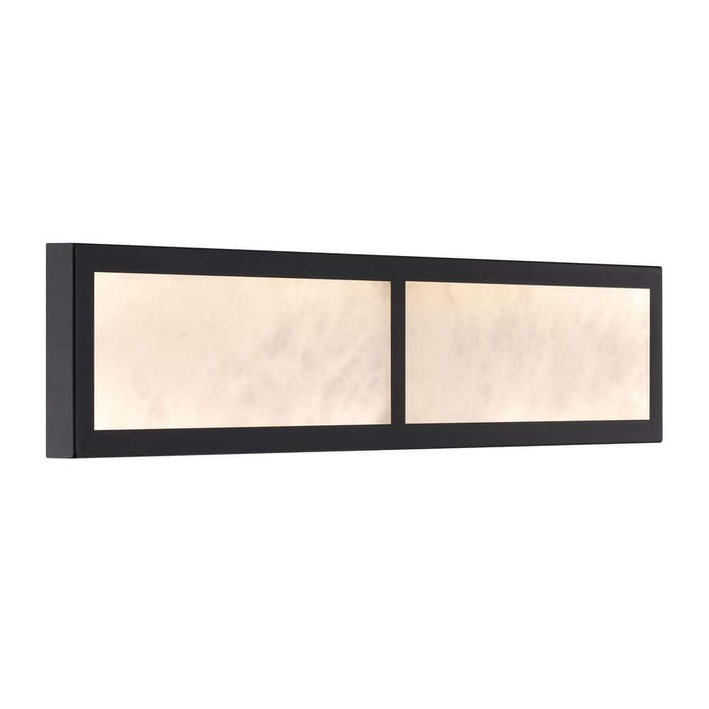 Stiles 24 in. 1-Light Sand Coal Black LED Vanity Light Bar with Alabaster Stone Shades price history on PriceWatchPro
