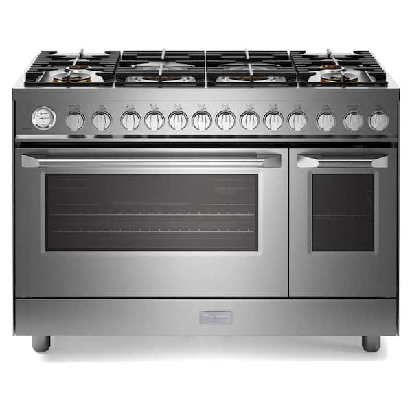 Ultima Collection Series 48 in. Freestanding 6 Burners Natural Gas Double Oven Gas Range in Stainless Steel
