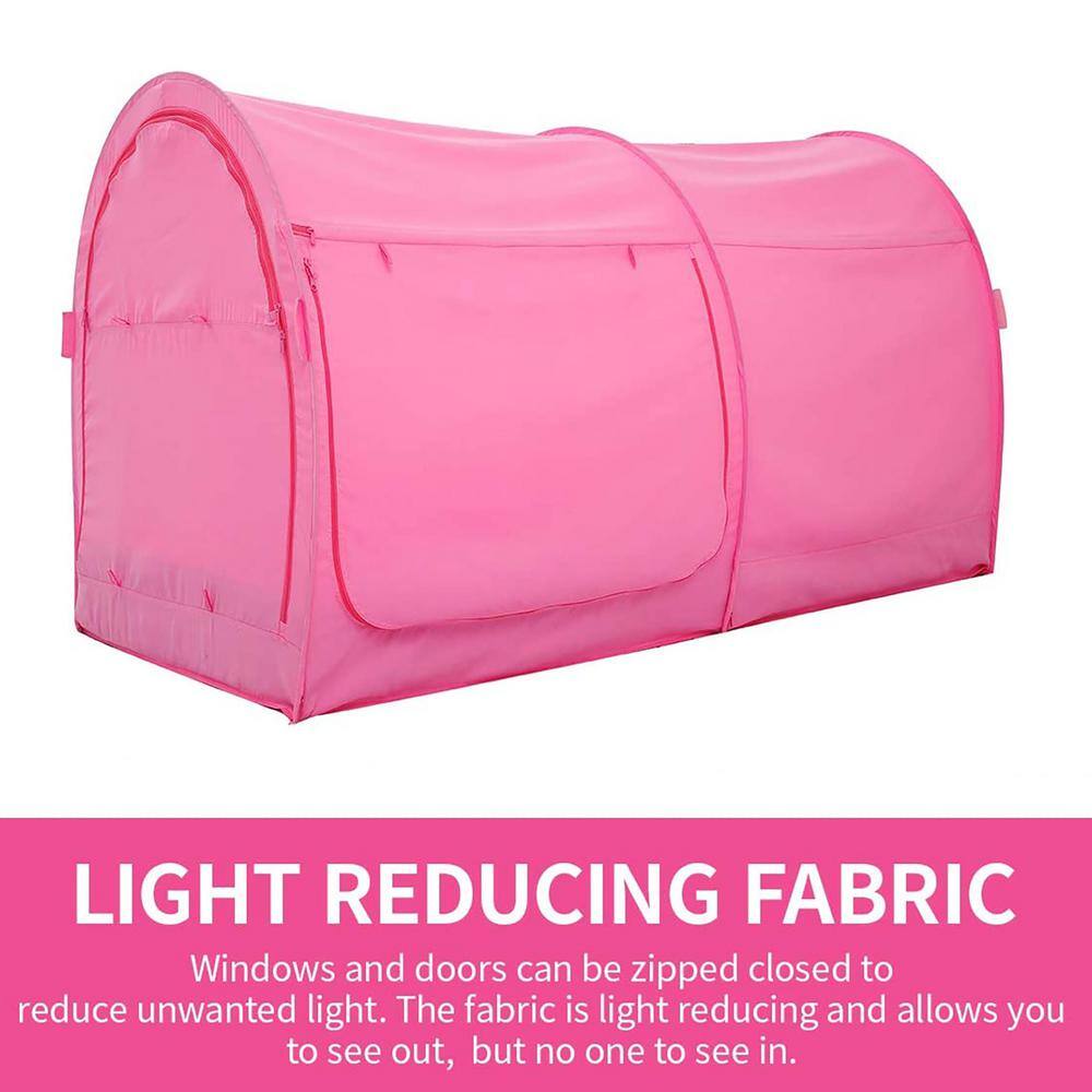Full Size Pink Polyester Indoor Bed Tent Canopy