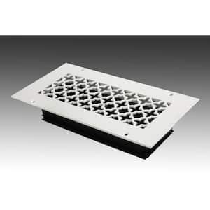 Victorian 10 in. x 4 in. White Powder Coat Steel Wall Ceiling Vent with Opposed Blade Damper