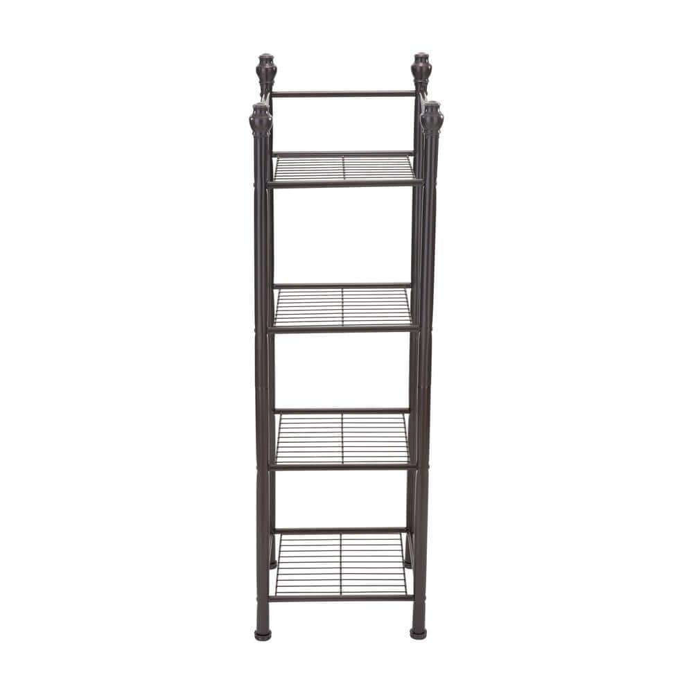 Bronze 4-Tier Metal Shower Organizer for Powder Room