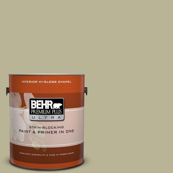 BEHR Premium Plus Ultra 1 gal. #PPU9-09 Seedling Hi-Gloss Enamel Interior Paint and Primer in One