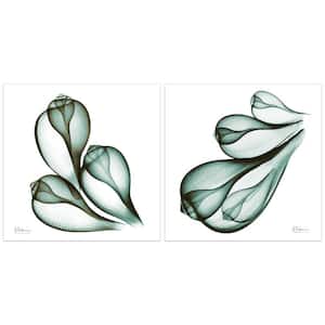 "Coastal Serenity" Unframed Free Floating Tempered Art Glass Wall Art Print 24 in. x 24 in. (Set of 2)