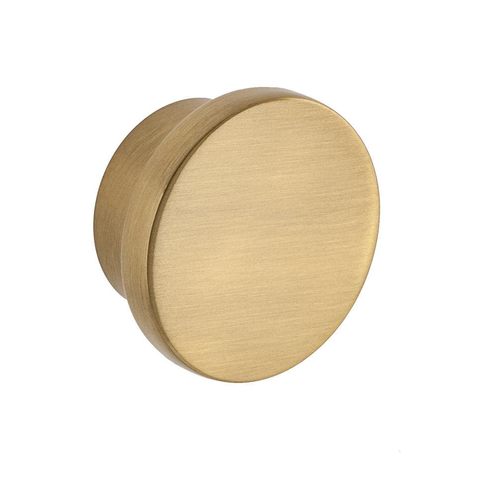 Brushed Satin Brass Round Cabinet Knob Multipack