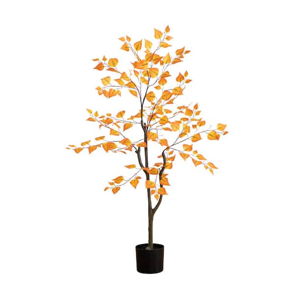Nearly Natural 4 ft. Birch Leaf Artificial Tree