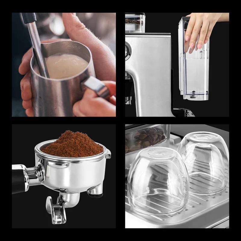 Casabrews Silver Stainless Steel Super Automatic Espresso Machine with Grinder