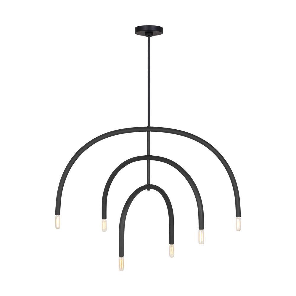 Hadden 6-Light Midnight Black Modern Chandelier