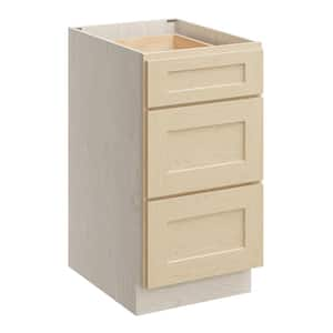 18 in. W x 24 in. D x 34.5 in. H Plywood Ready to Assemble Floor Base Kitchen Cabinet in Versa Shaker with 3 Drawers