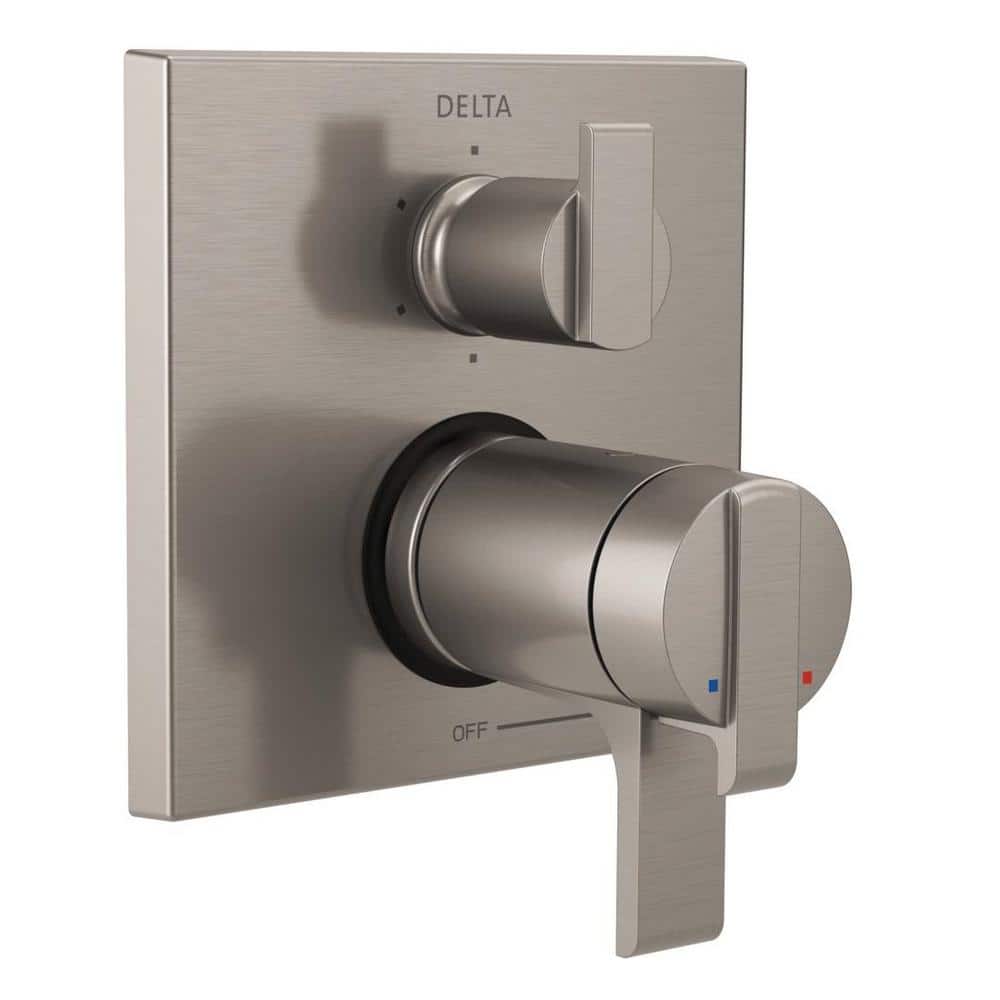 2-Handle Wall-Mount Valve Trim Kit with 6-Setting Integrated Diverter in Stainless (Valve Not Included) price history on PriceWatchPro