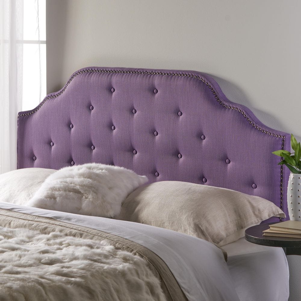 Harper & Bright Designs Light Purple Queen Size Solid Wood