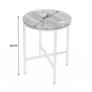 Valerie 18.25 in. Multi Round Marble End Table