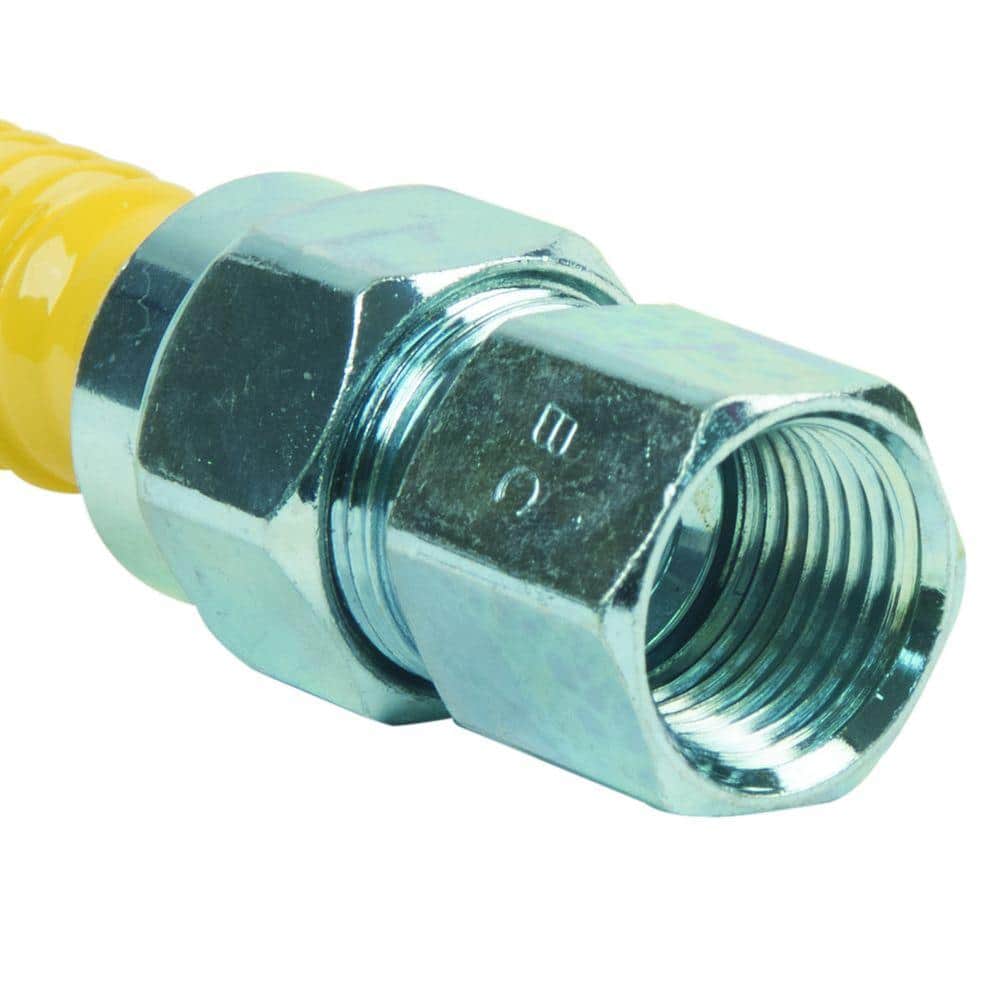 60" Yellow Coated Stainless Steel Gas Connector