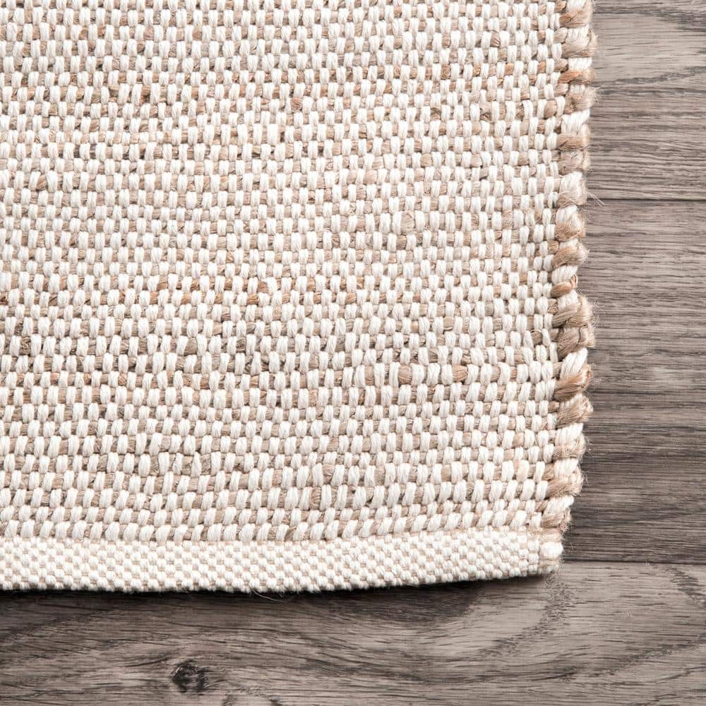 Elfriede Handwoven Jute-Cotton Blend 5x8 Natural Area Rug