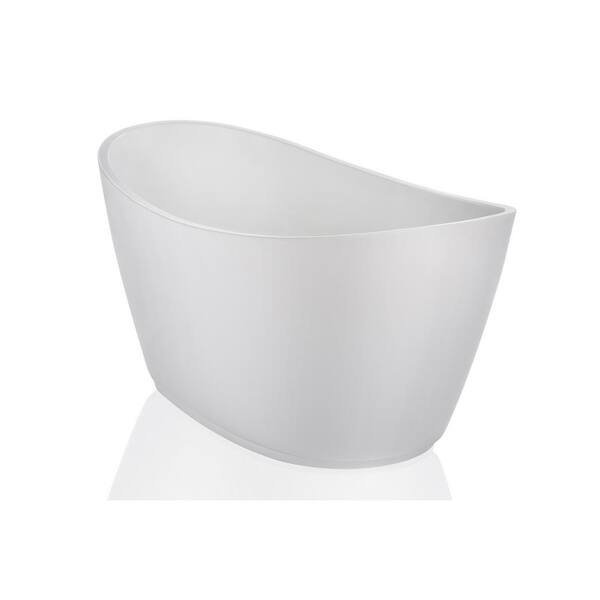 Empava 69 in. Acrylic Freestanding Bathtub Flatbottom Stand Alone Tub with Contemporary Modern Design in Glossy White