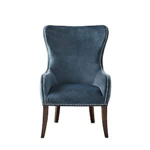 Irvine Blue Button Tufted Back Accent Chair