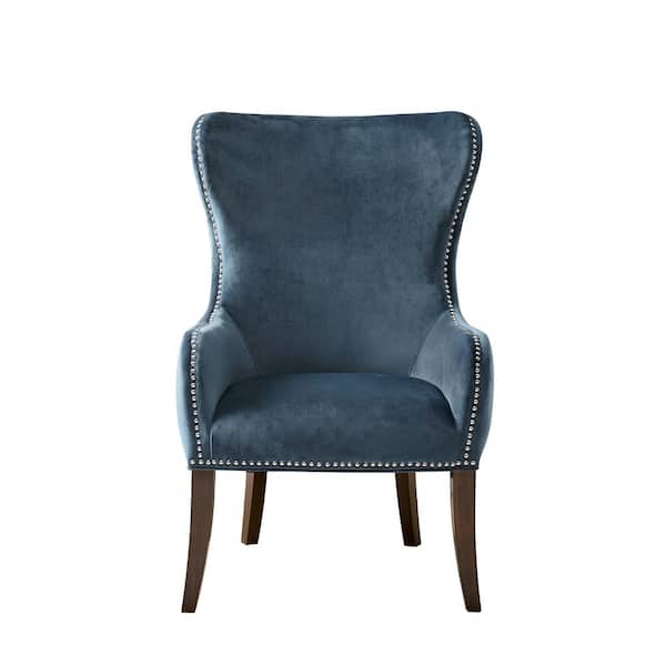 Madison Park Irvine Blue Button Tufted Back Accent Chair
